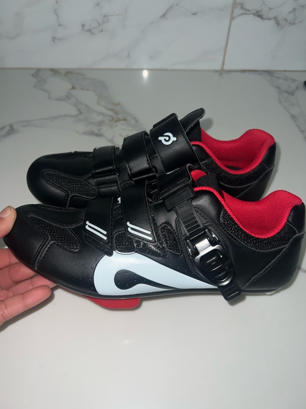 Peloton Black and Red Women's Cycling Shoes
